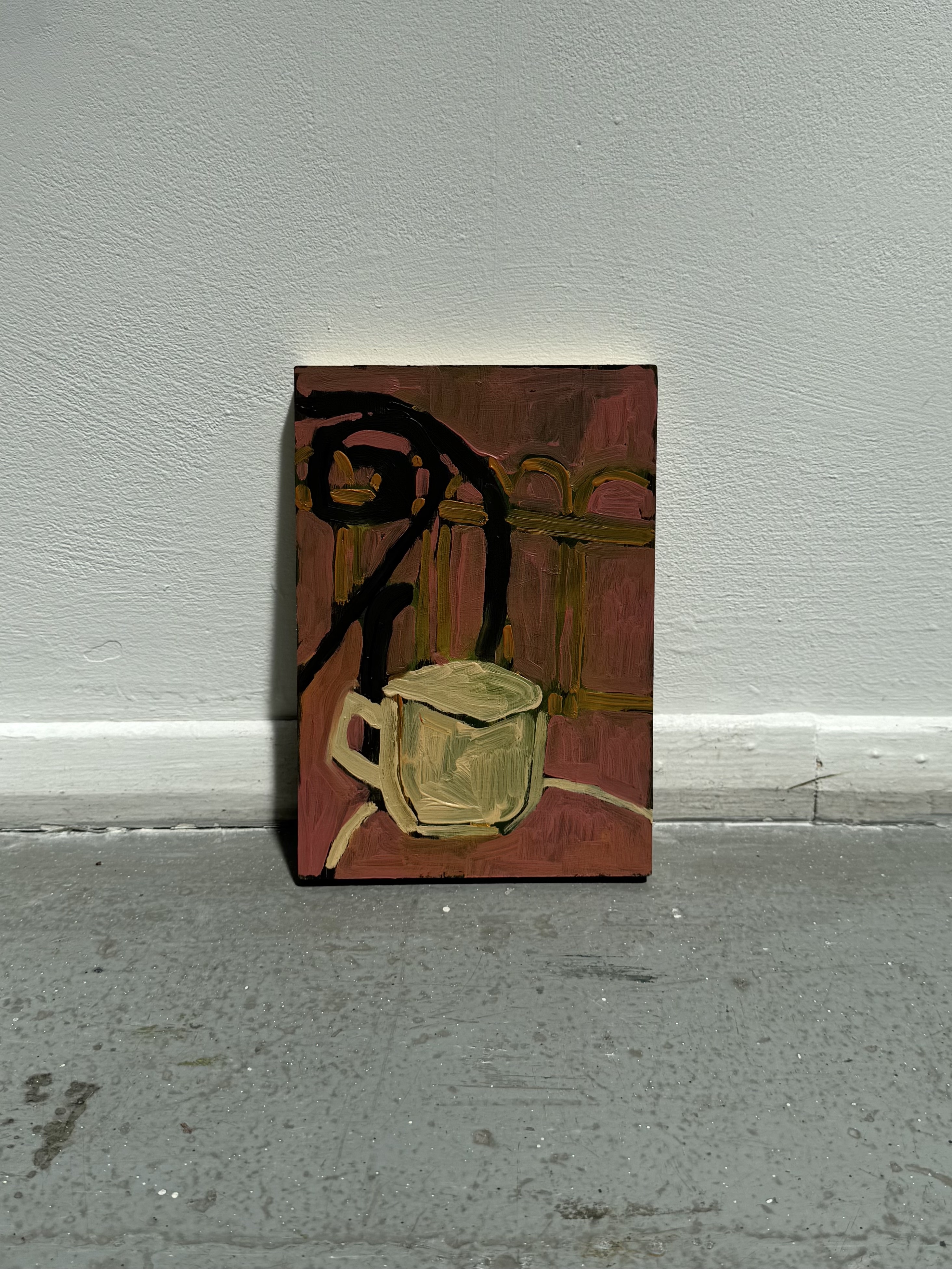 Two Hours Over Coffee by Nina Parsons - Oil painting, A5 (14.8 x 21 cm)
