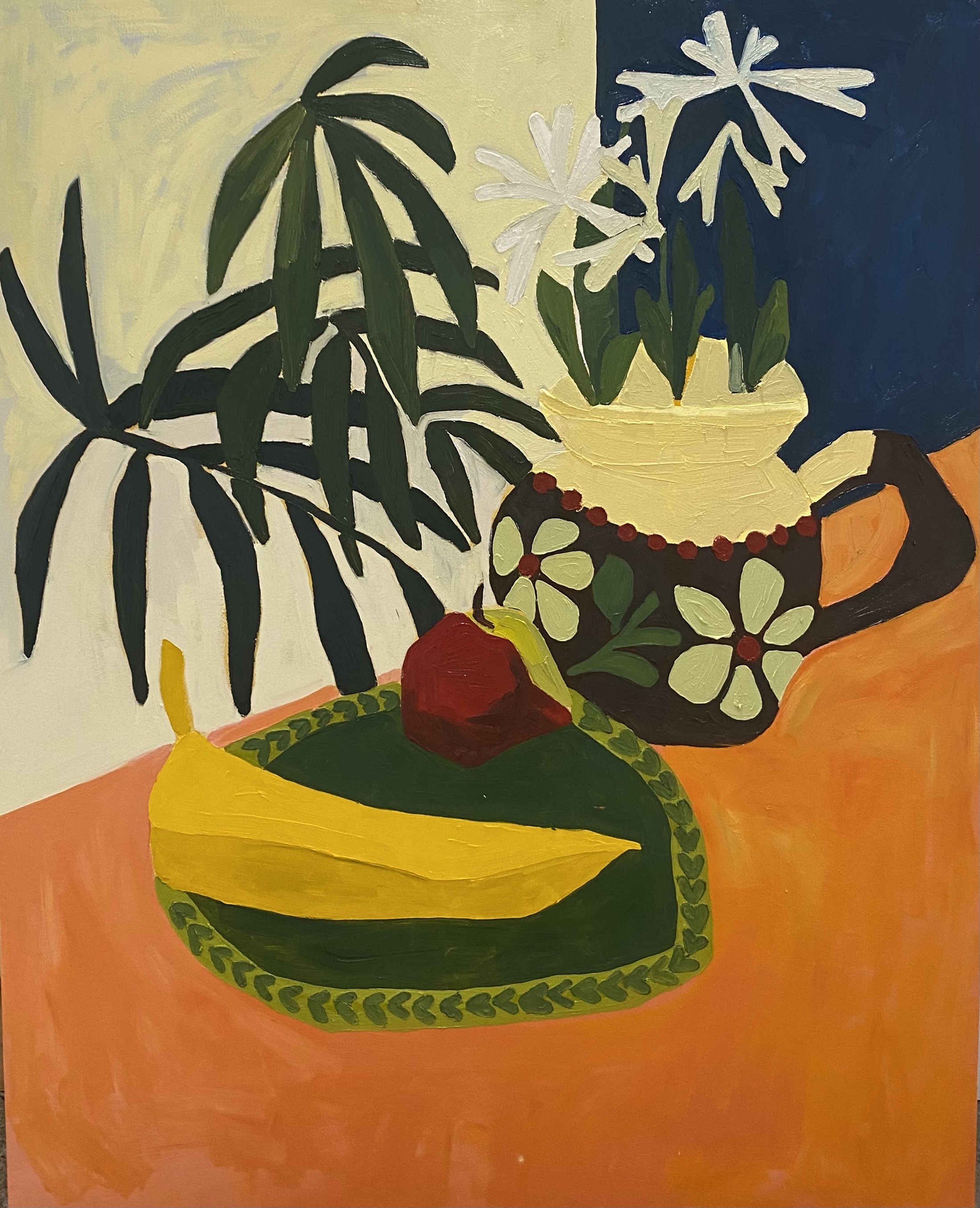 Kitchen Table by Nina Parsons - Oil painting, 120 x 150 cm