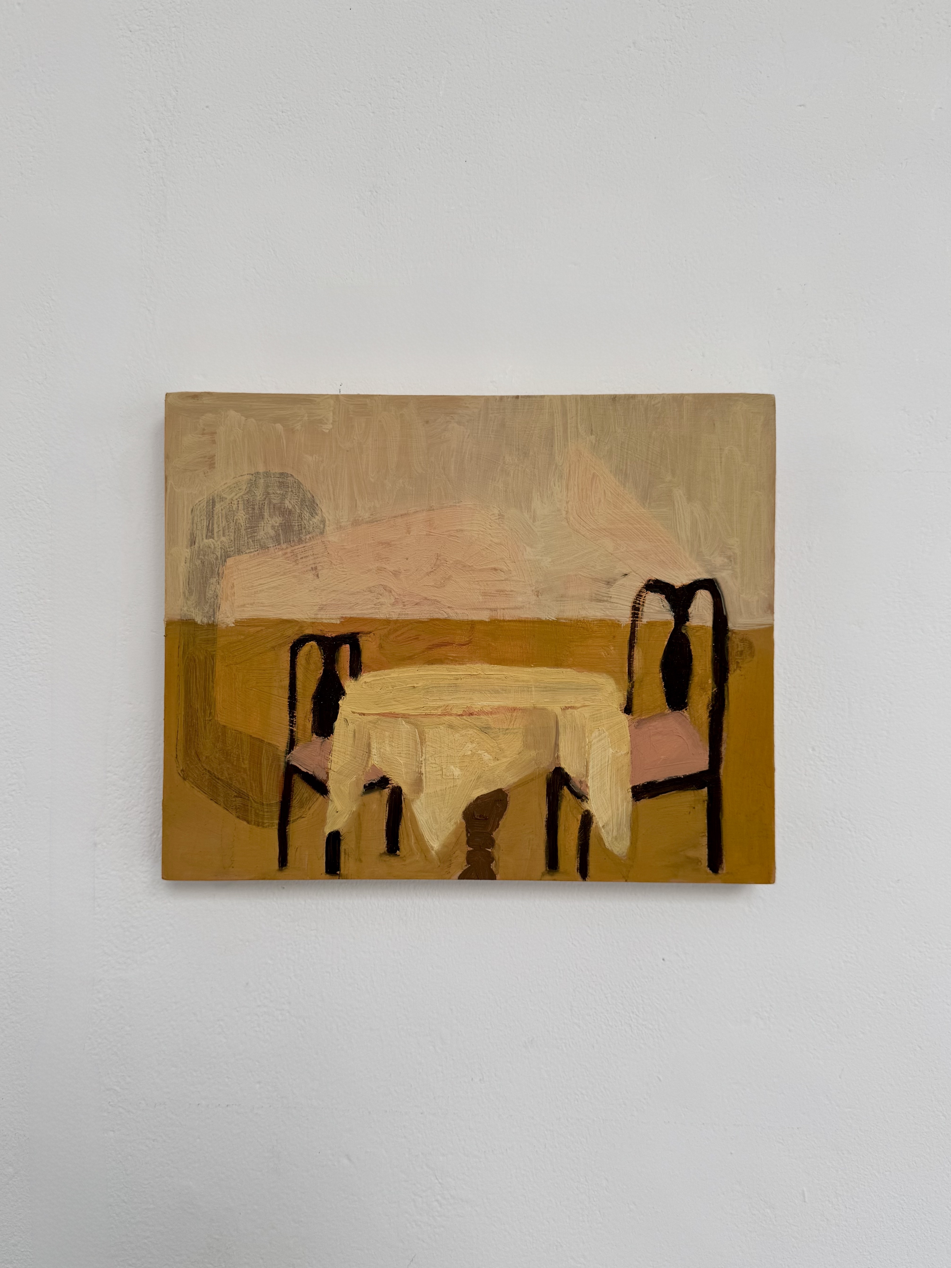 After Lunch by Nina Parsons - Oil painting, 20.3 x 25.4 cm