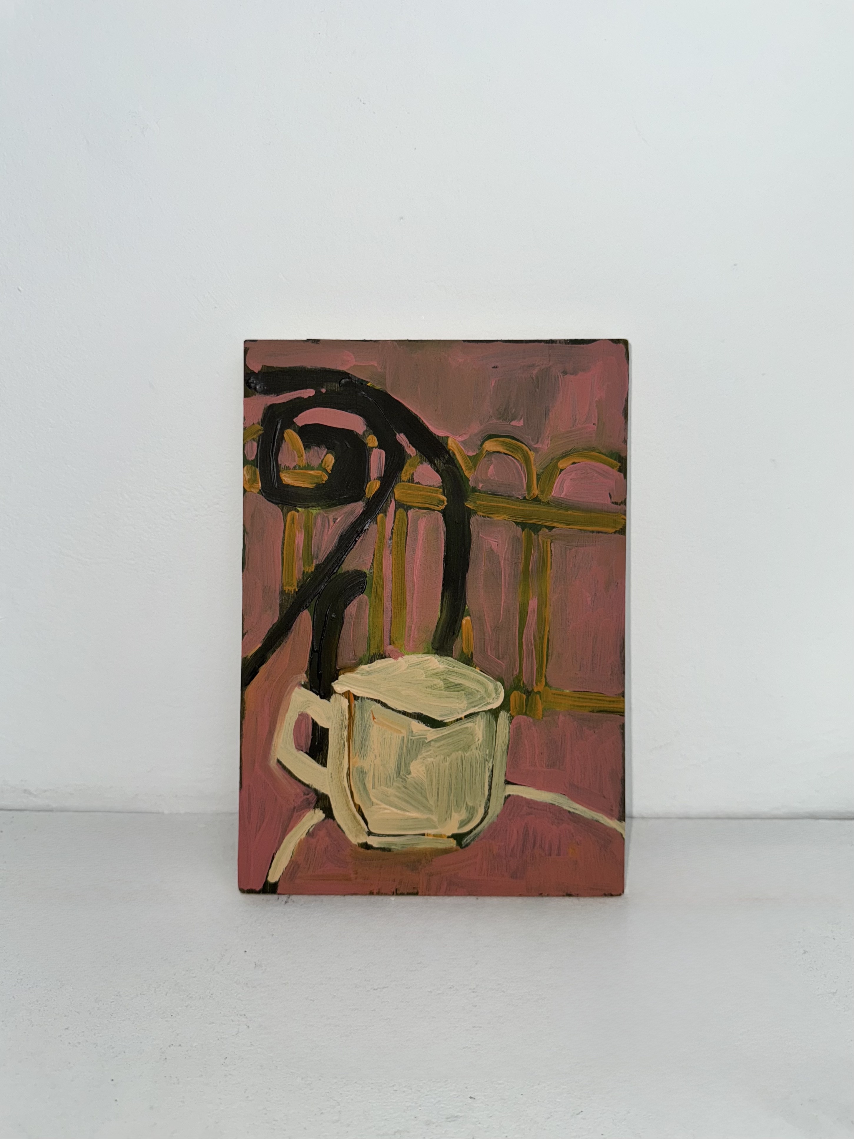 Two Hours Over Coffee by Nina Parsons - Oil painting, A5 (14.8 x 21 cm)