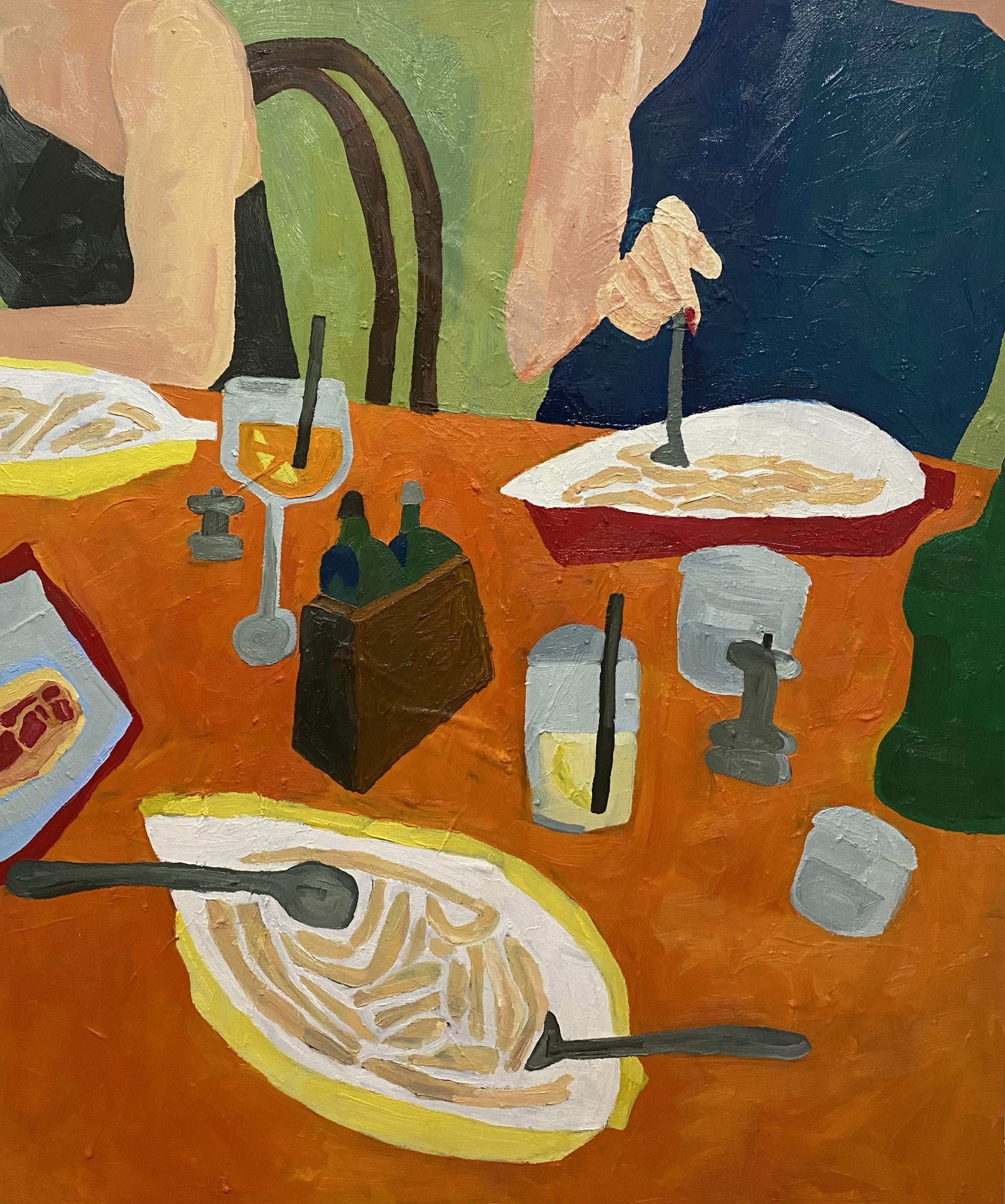 Dinner In Italy by Nina Parsons - Oil painting, 130 x 100 cm