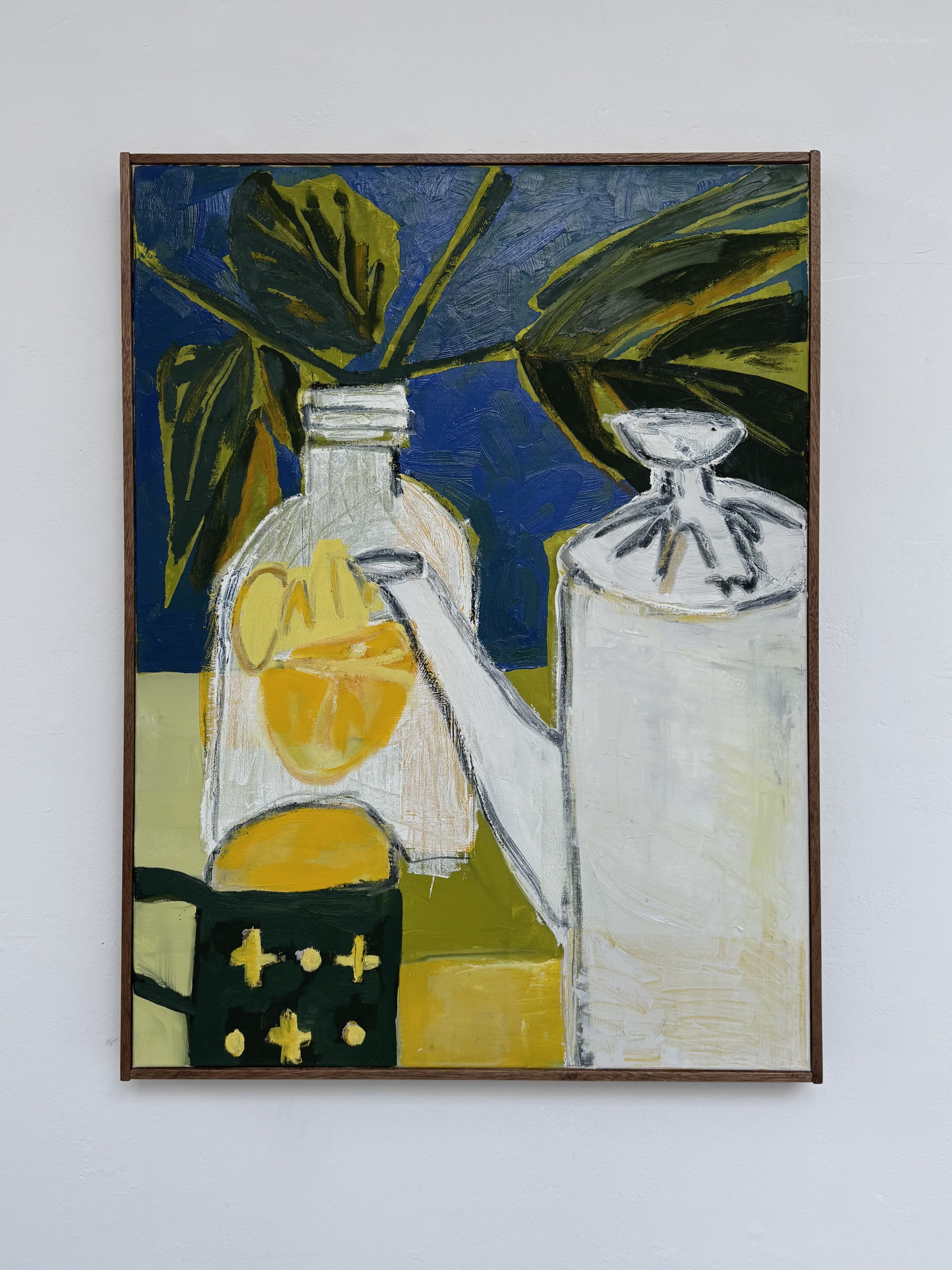 Still Life (White Teapot Green Cup) by Nina Parsons - Oil painting, 60 x 80 cm