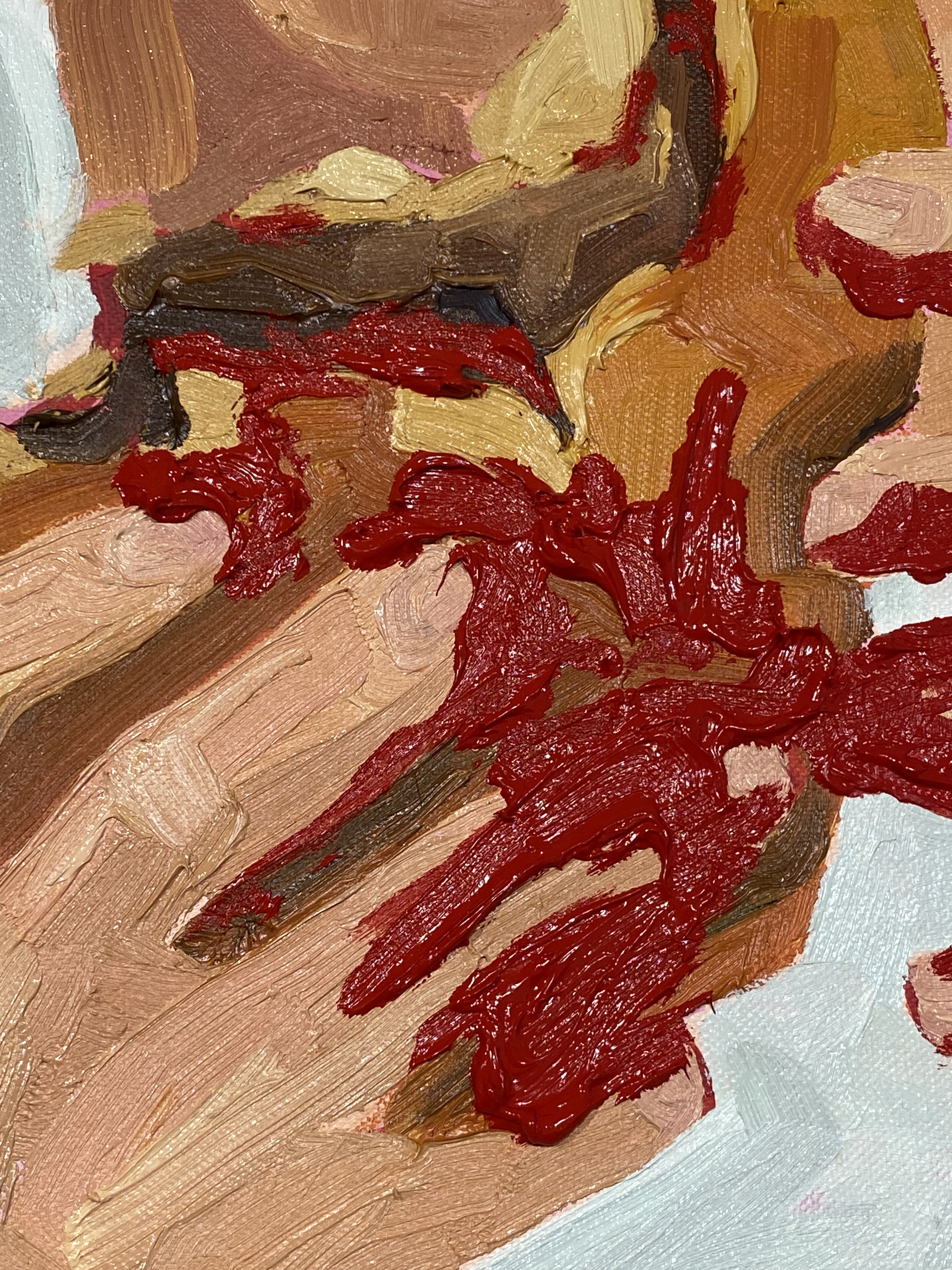 Burger by Nina Parsons - Oil painting, A4 (21 x 29.7cm)