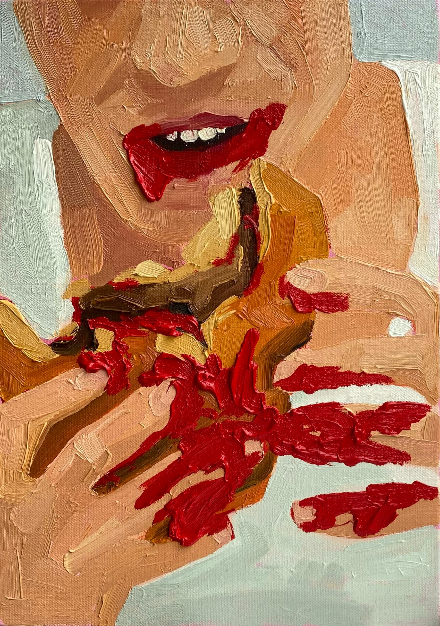 Burger (2024) by Nina Parsons, Oil on canvas