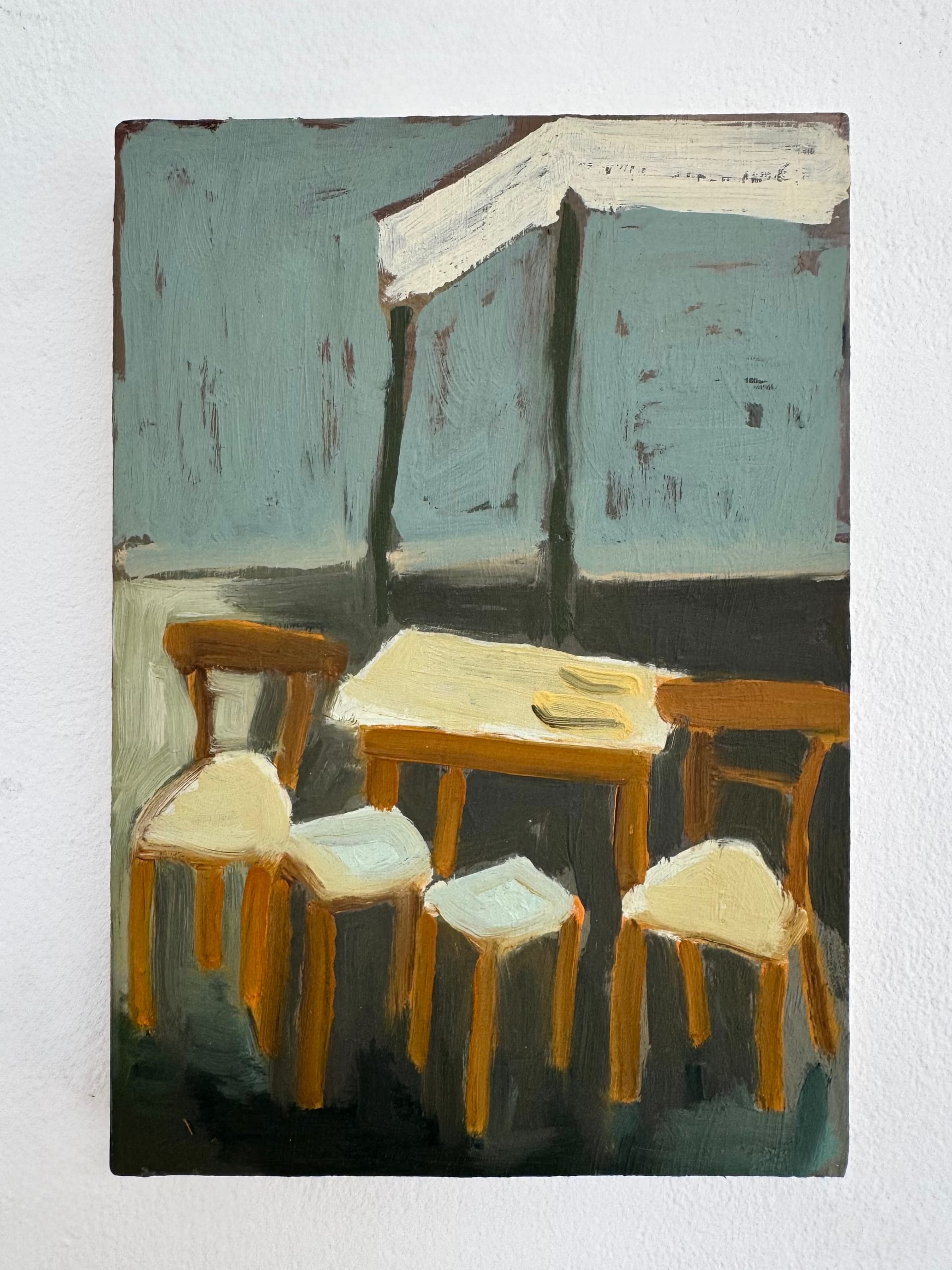 Market Day in February (2025) by Nina Parsons, Oil on board