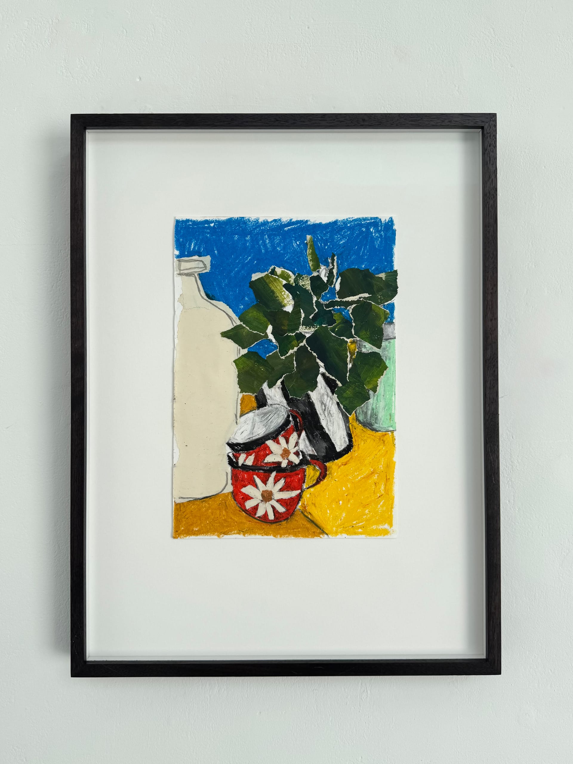 Still Life Study I (2020) by Nina Parsons, Oil pastel an collage on canvas