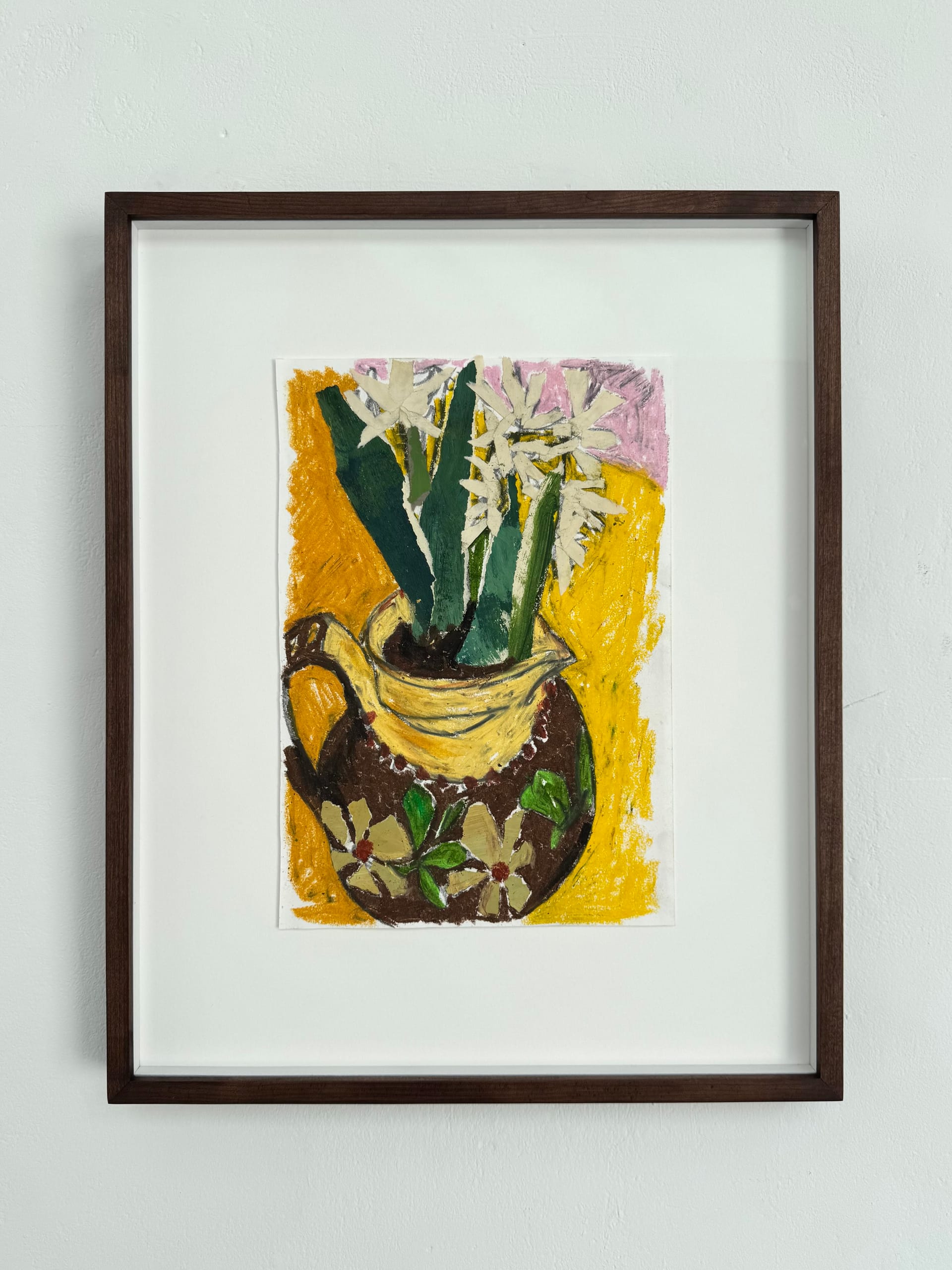 Still Life Study II (2020) by Nina Parsons, Oil pastel an collage on canvas