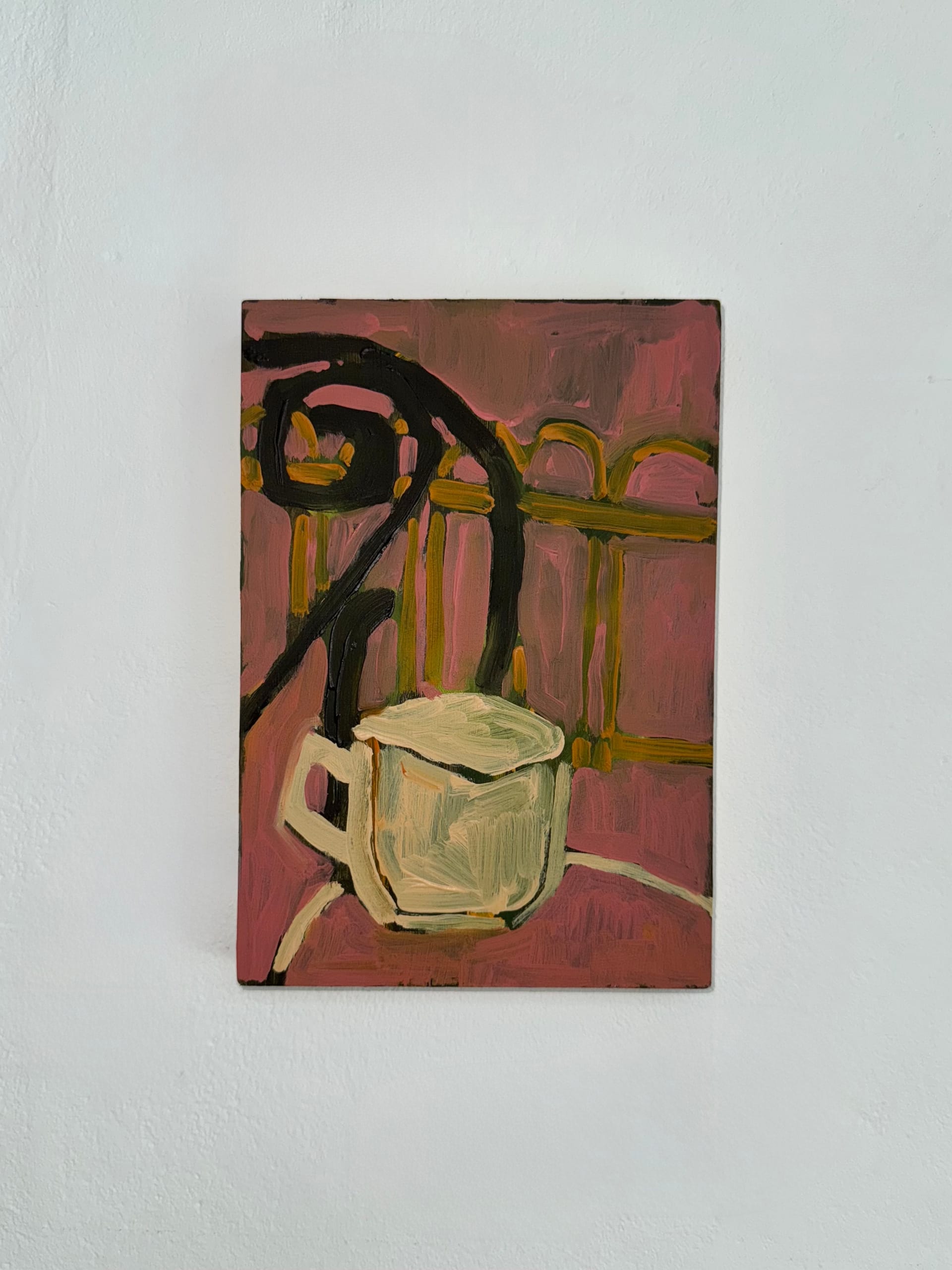 Two Hours Over Coffee (2025) by Nina Parsons, Oil on board